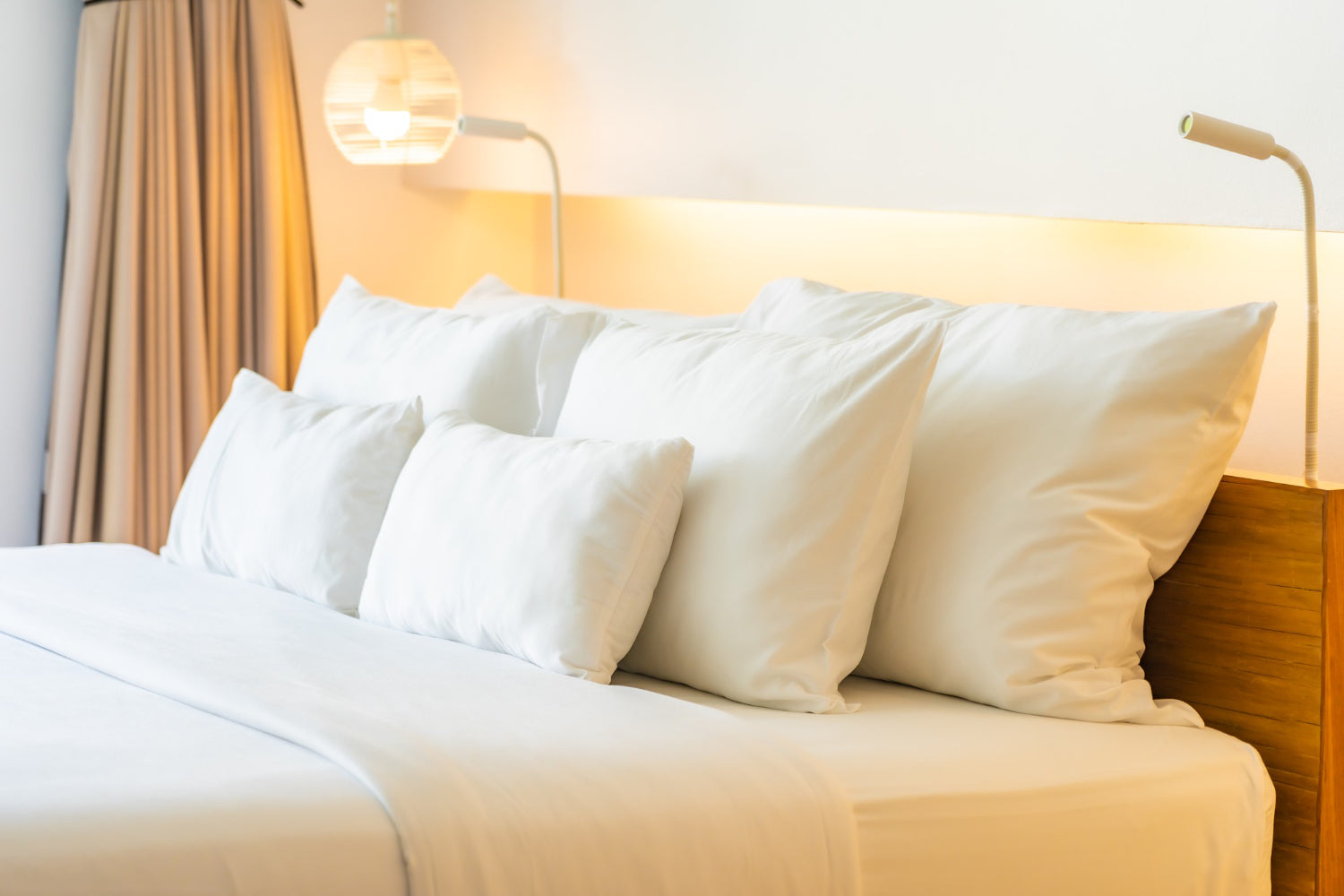 white fresh bedding