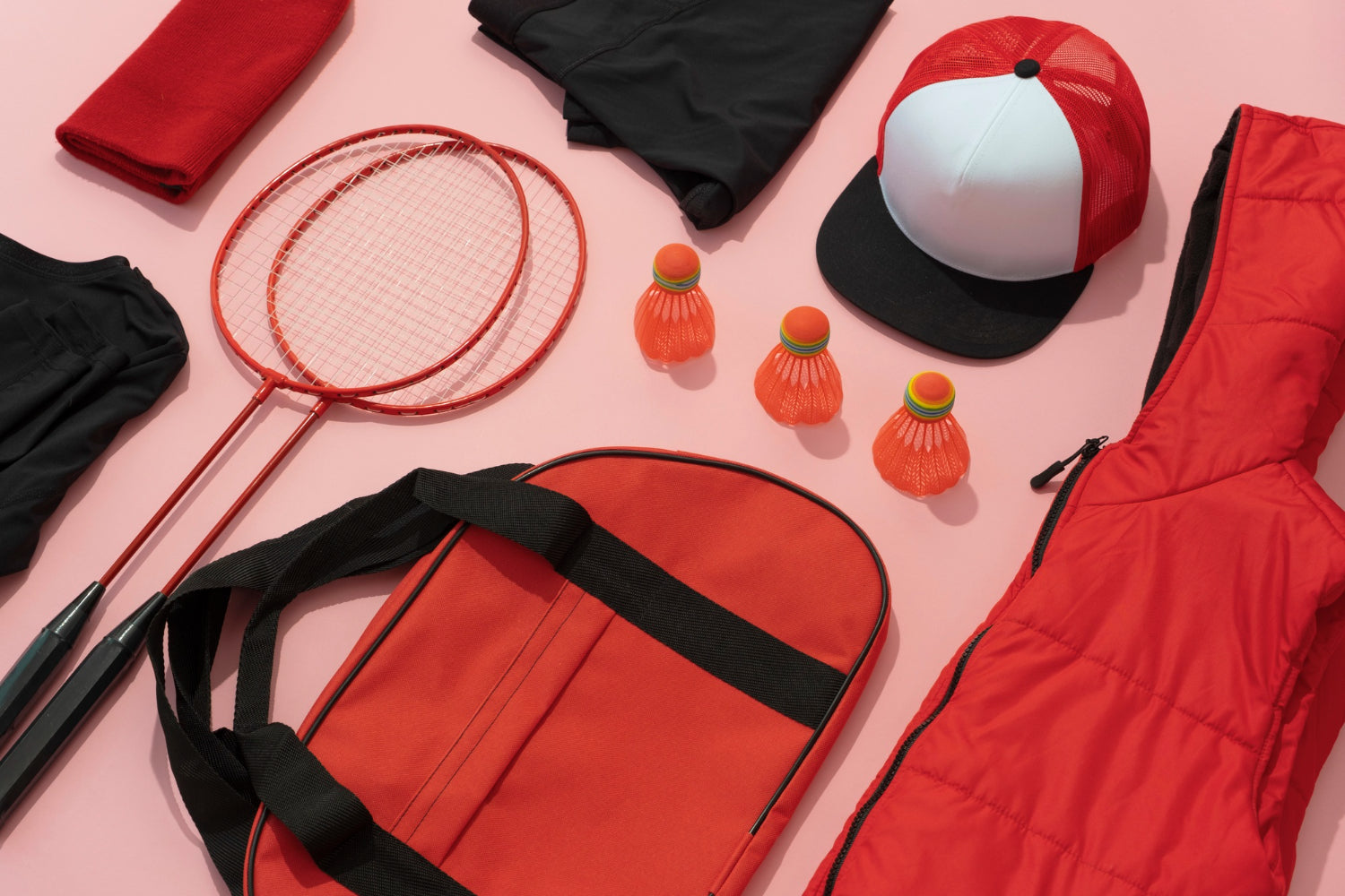 flat lay of sports kit